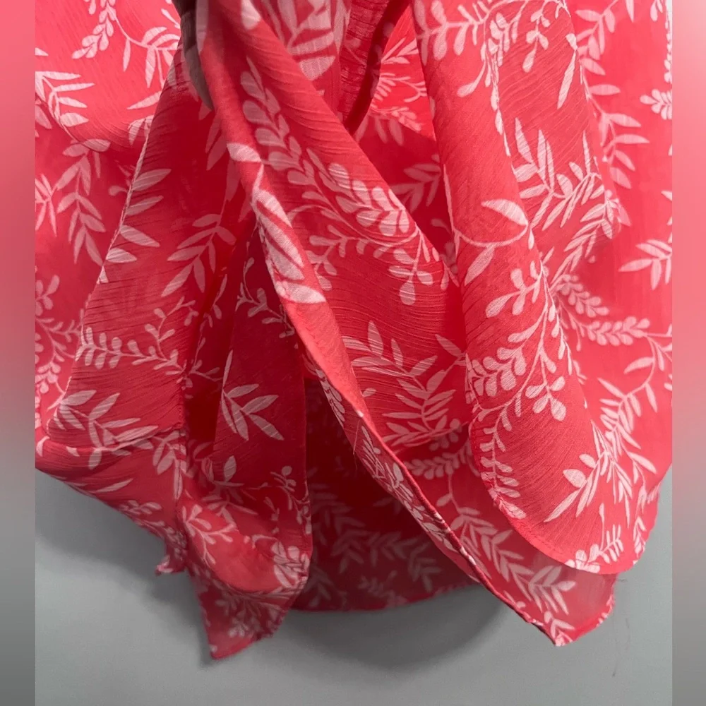 Cristina B Pink Leaf Print Blouse - Picture 6 of 7